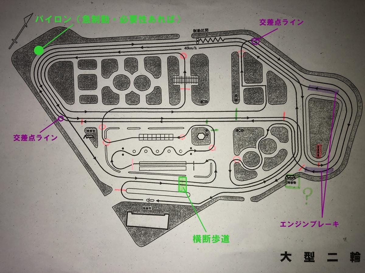 大型自動二輪コース図